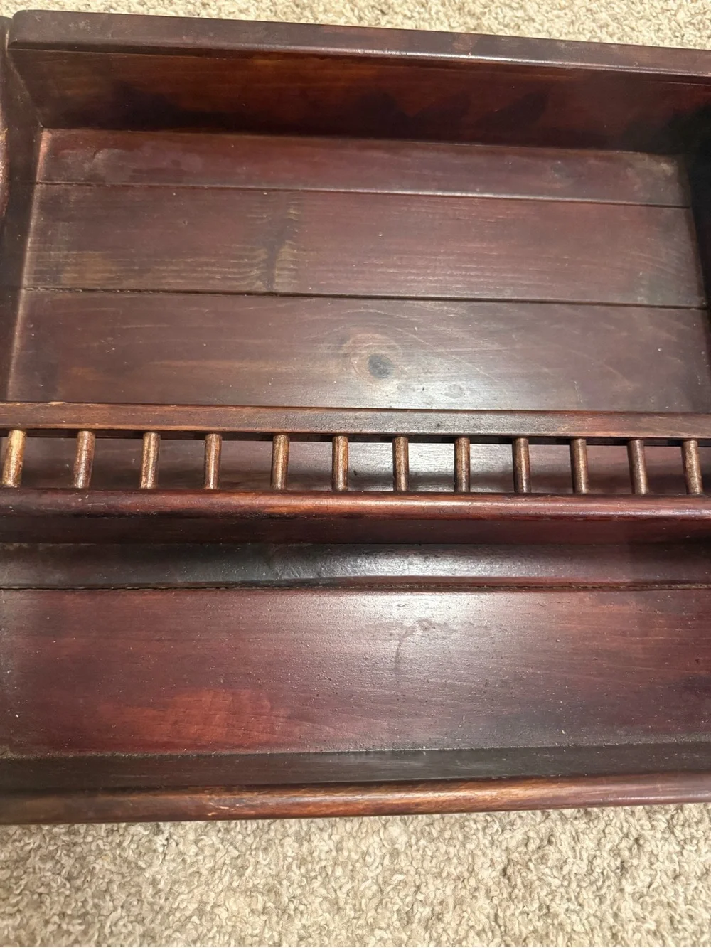 Vintage Wooden Wall Shelf - Farmhouse Style Spice Rack